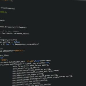 Close-up view of Python code on a computer screen, reflecting software development and programming.