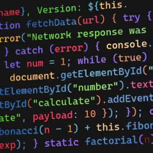 Vibrant JavaScript code displayed on a screen, highlighting programming concepts and software development.