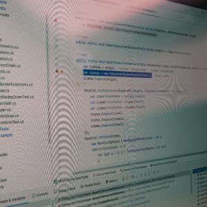 Detailed view of code and file structure in a software development environment.